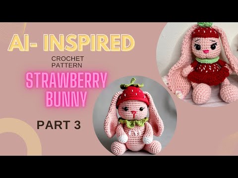 Видео: Strawberry bunny crochet tutorial Part 3/Клубничный  зайка крючком 3 Часть