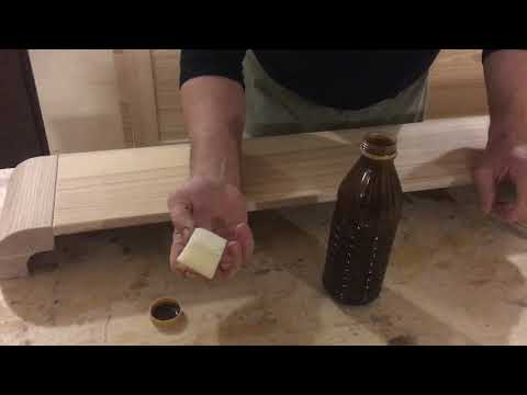 Видео: Покрытие кровати маслом с добавление пигмента.