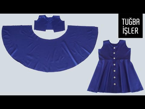 Видео: Расклешенное платье с пуговицами спереди, раскрой и пошив | Tuğba İşler