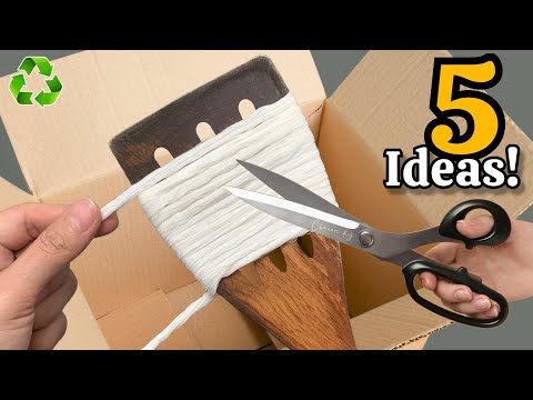 Видео: Превращение картонных коробок, ткани и отходов 😱♻️ 5 гениальных идей переработки, которые вас удивят