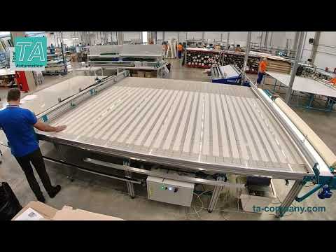 Видео: Стол для резки тканей при производстве рулонных штор X1