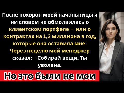 Видео: После похорон моей начальницы я не сказала отделу кадров о клиентском портфеле на 1,2 миллиона