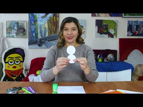 Видео: Снеговик из разноцветных бумаг | Изобразительное искусство| 1 класс