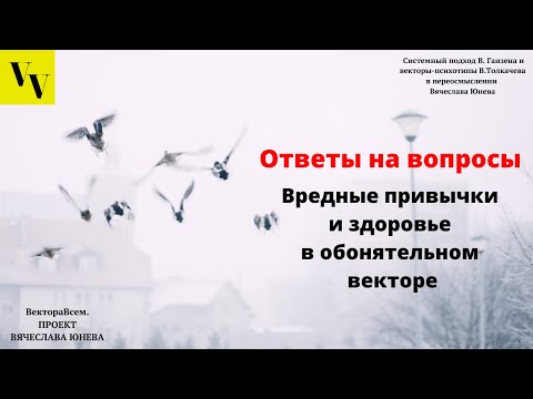 Видео: Вредные привычки и здоровье в обонятельном векторе. ВектораВсем. Проект Вячеслава Юнева