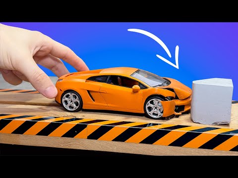 Видео: Краш-тест игрушечной ламборгини — смотри, что осталось!