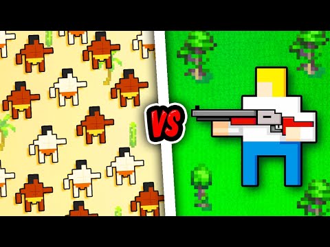 Видео: 100 пещерных людей против одного современного человека в Worldbox