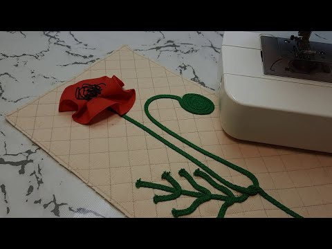 Видео: Самый простой вариант мака из ткани. Аппликация на ткани. Application on fabric.