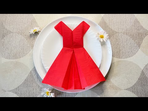 Видео: Сложить салфетку: Платье 👗