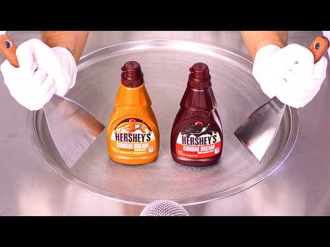 Видео: АСМР | Как приготовить «Шоколад + карамель Hershey's — булочки с мороженым» (без разговоров)