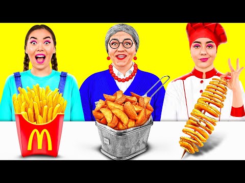 Видео: Кулинарный Челлендж: Я против Бабушки | Кухонные Лайфхаки и Хитрости от KaZaZa Challenge
