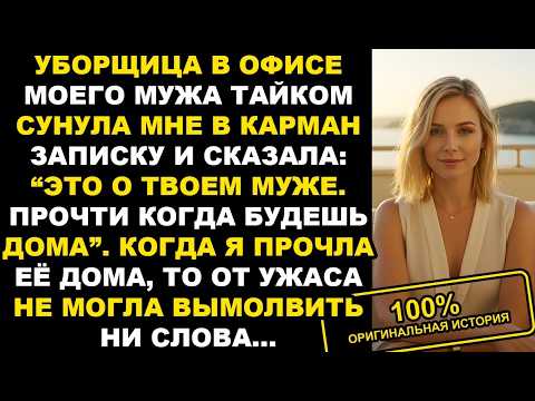 Видео: Уборщица в офисе мужа тайком сунула мне записку, но когда я прочла её дома... История из жизни