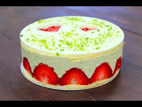 Видео: Торт Фрезье / Фисташковый / Strawberry Fraisier Cake with Pistachios