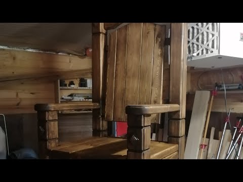Видео: Кресло - Трон из дерева