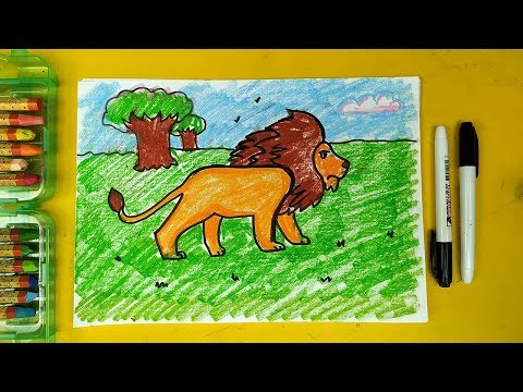 Видео: Как нарисовать ЛЬВА масляной пастелью / урок рисования