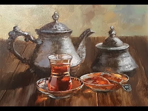 Видео: 🔝 ХуДоЖнИкИ | Живопись маслом | Натюрморт | Чайный сервиз | Вугар Мамедов