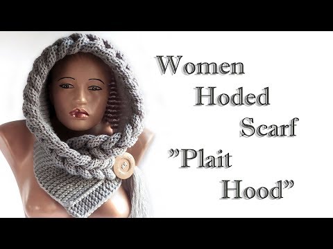 Видео: Шарф косичками - особенности вязания / Hooded scarf with tassels and pom-pom - knitting features