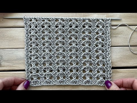 Видео: Ажурные рельефные дорожки Простой узор спицами для летних изделий