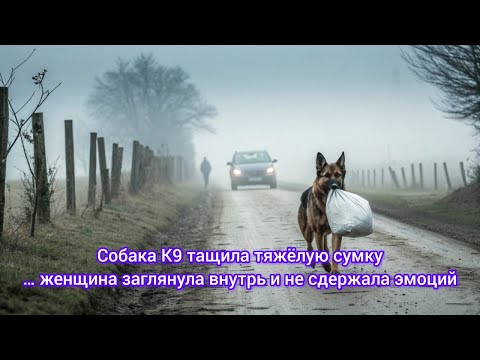 Видео: Собака K9 тащила тяжёлую сумку… женщина заглянула внутрь и не сдержала эмоций