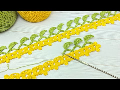 Видео: Вязание крючком ЦВЕТОЧНАЯ КАЙМА тесьма ЦВЕТОЧКИ мастер-класс  Crochet flowers ribbon lace
