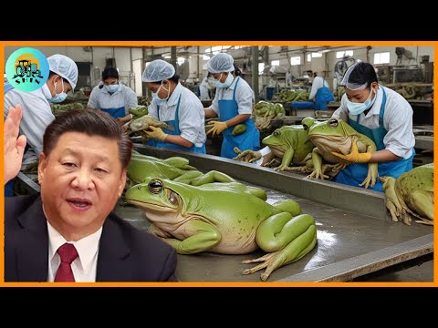 Видео: 1,5 миллиона тонн лягушек были выращены и потреблены на перерабатывающих заводах China-Frog.