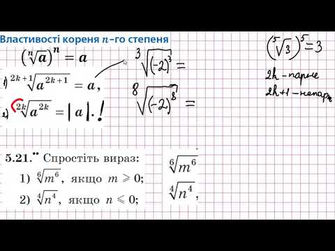 Видео: властивості кореня n го степеня