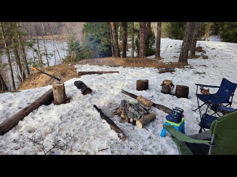 Видео: Верховья Илети - проверка уровня воды на реке и уровня снега в лесу