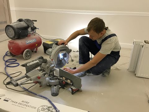 Видео: Торцевая пила METABO KGS 305M. Потолочный плинтус
