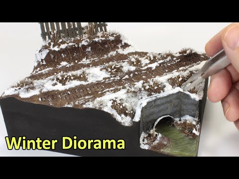 Видео: Как сделать реалистичную зимнюю диораму - (Подставка для дисплея) - DIY