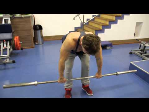 Видео: Тяга штанги в наклоне на задние дельты