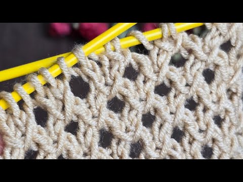 Видео: Очень просто..*Узор для вязания на двух спицах ~ заканчивается в 2 ряда.#вязаниекрючком #вязаниес...