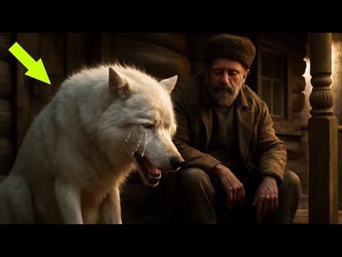 Видео: Белый волк плакал у дома лесника, когда лесник вышел из дома..