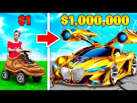 Видео: ПРОКАЧАЛ МАШИНУ ЗА $1 ДО МАШИНЫ ЗА $1,000,000 в ГТА 5 ОНЛАЙН (GTA 5 ONLINE)