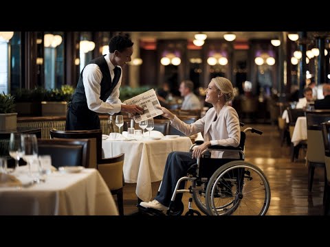 Видео: Чернокожий официант обслуживал женщину инвалида, но когда она передала ему газетную вырезку