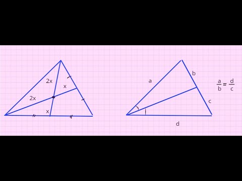 Видео: Властивість медіани та бісектриси трикутників