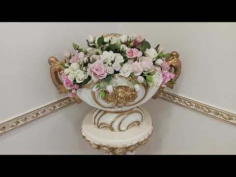 Видео: Вазы с цветами и стойки. Стиль барокко в современном классическом интерьере.