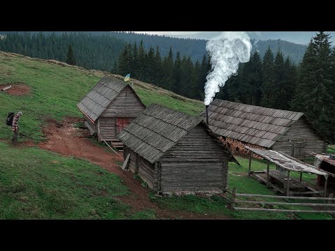 Видео: Почти заброшенный сруб в горах, здесь живут пастухи, вдали от цивилизации