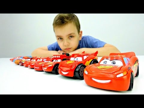 Видео: Видео про машинки. ИгроБой Глеб и Молния Маквин - все виды. Гонки и машинки - игрушки для мальчиков