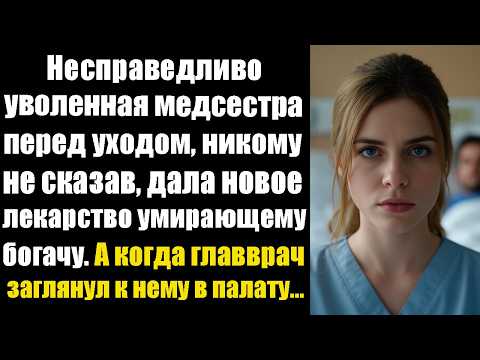 Видео: Несправедливо уволенная медсестра перед уходом, никому не сказав, дала новое лекарство умирающему...