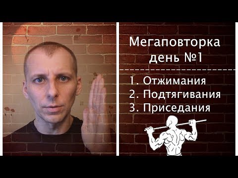 Видео: МЕГАПОВТОРКА! Программа тренировок 1. Отжимания подтягивания приседания.