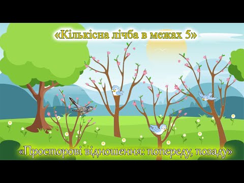 Видео: "Кількісна лічба в межах 5. Просторові відношення: попереду, позаду"
