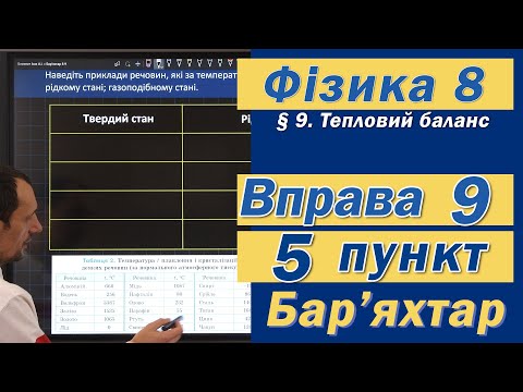 Видео: Вправа № 9. 5 п. Бар'яхтар Фізика 8 клас
