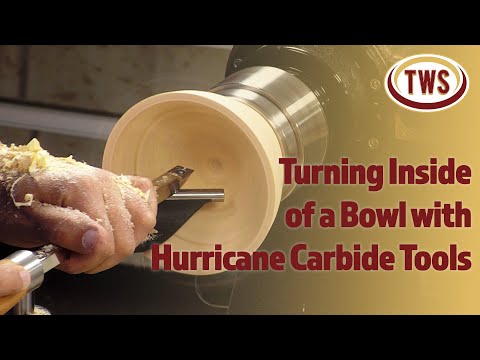 Видео: Обработка внутренней поверхности чаши твердосплавными инструментами Hurricane — The Woodturning S...