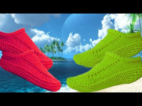 Видео: Теплые тапочки. Очень простые.Спицами. #(2024)