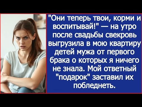 Видео: Они теперь твои, корми и воспитывай! На утро после свадьбы свекровь привела детей мужа.