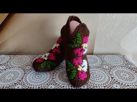 Видео: Тапочки " Анютины глазки "