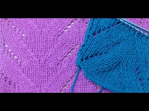 Видео: Вязание спицами. Ажурный узор № 28