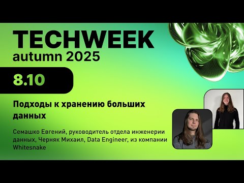 Видео: Подходы к хранению больших данных | Whitesnake | TechWeek 2025