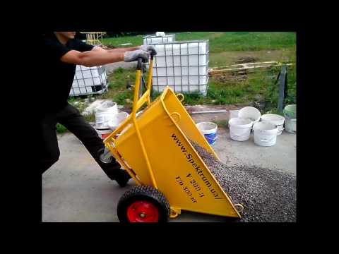 Видео: тачка строительная Спектрум ТС 3 гравий 340 кг 200 л