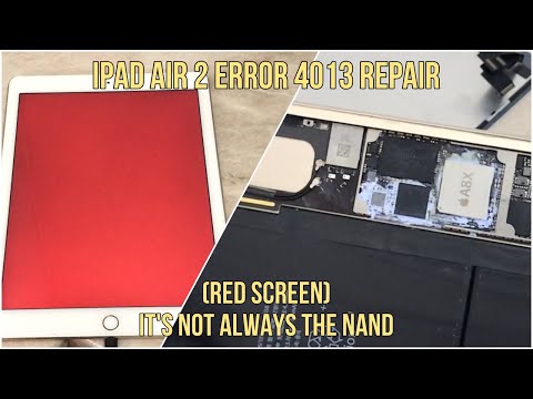 Видео: Исправление ошибки 4013 на iPad Air 2 (перезагрузка с красным экраном)