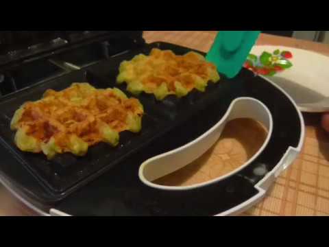 Видео: кабачковые оладьи в вафельнице.Вафельница электрическая /Galaxy 2950/